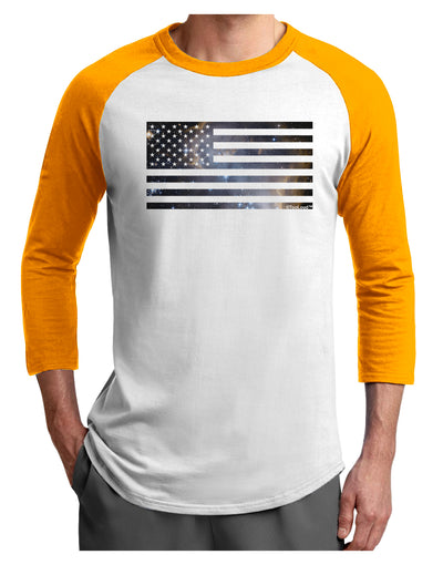 American Flag Galaxy Adult Raglan Shirt by TooLoud-TooLoud-White-Gold-X-Small-Davson Sales