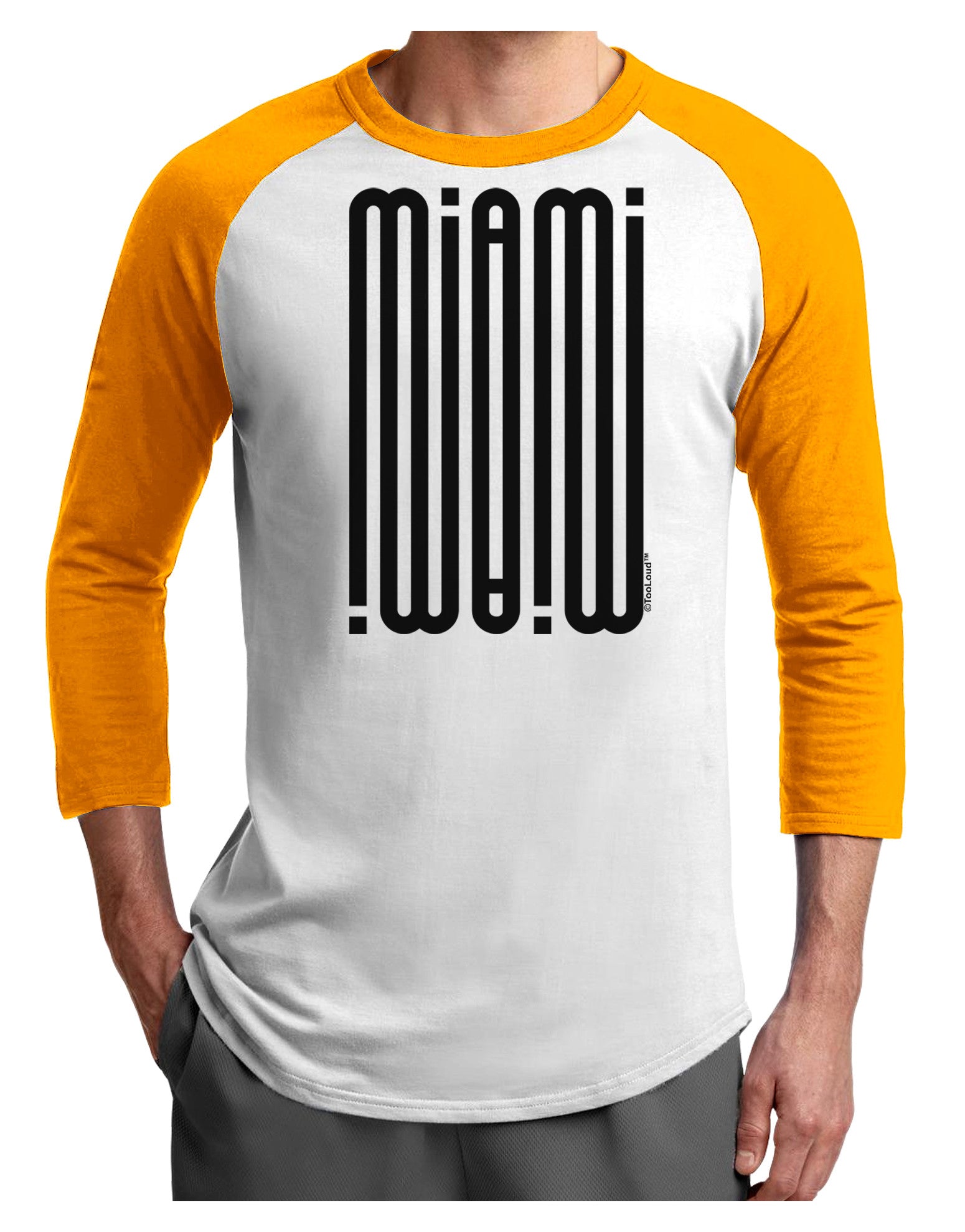 Miami Mirage Adult Raglan Shirt-Raglan Shirt-TooLoud-White-Gold-X-Small-Davson Sales