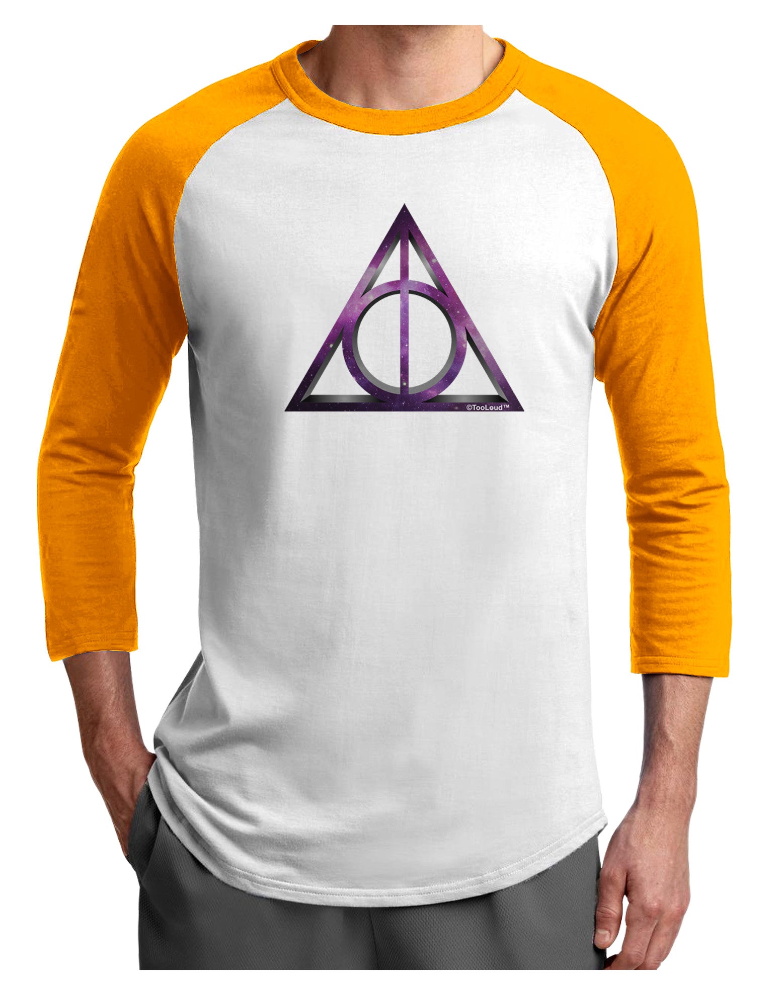 Magic Symbol Adult Raglan Shirt-TooLoud-White-Gold-X-Small-Davson Sales