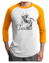 Taurus Illustration Adult Raglan Shirt-TooLoud-White-Gold-X-Small-Davson Sales