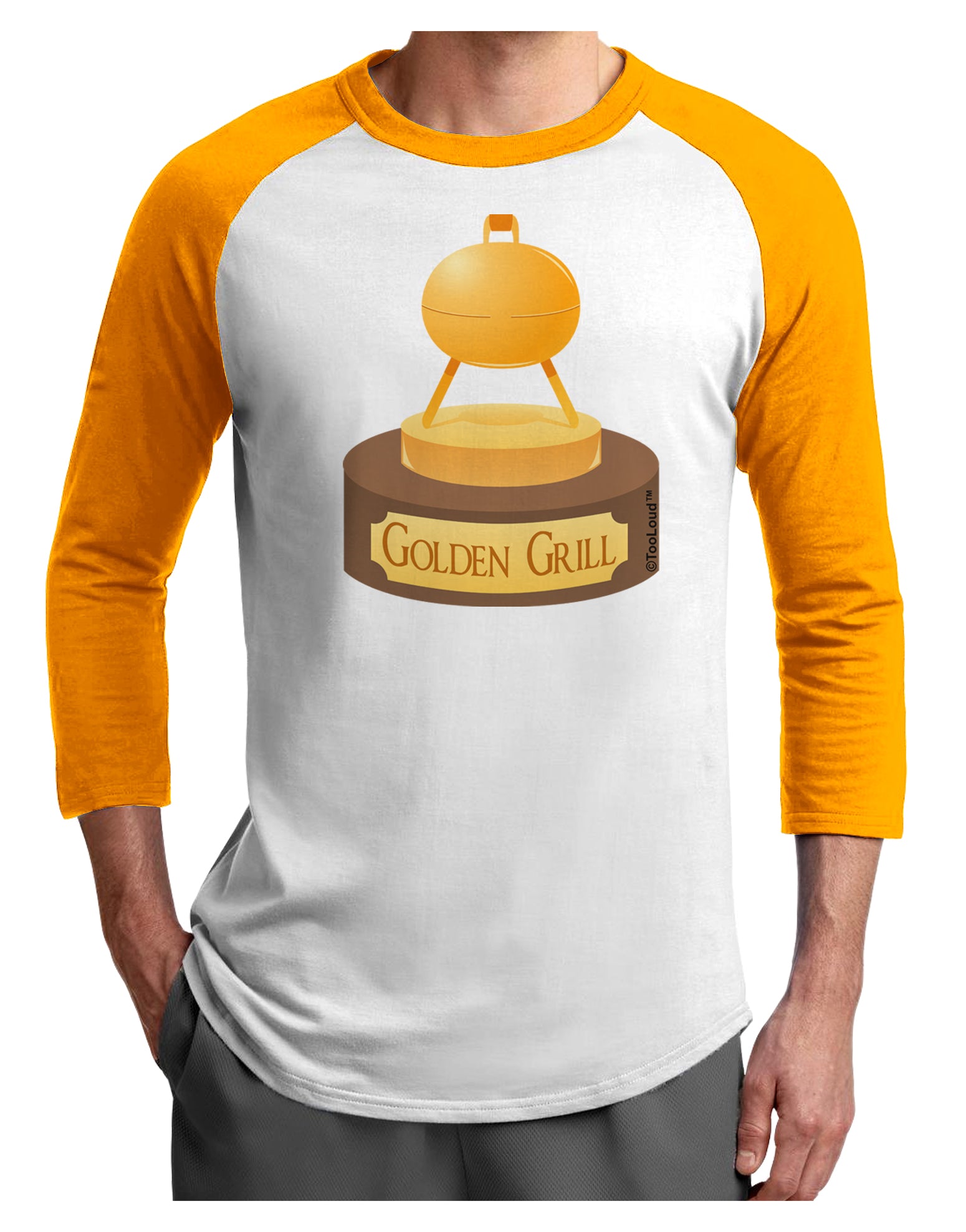 Golden Grill Trophy Adult Raglan Shirt by TooLoud-TooLoud-White-Gold-X-Small-Davson Sales