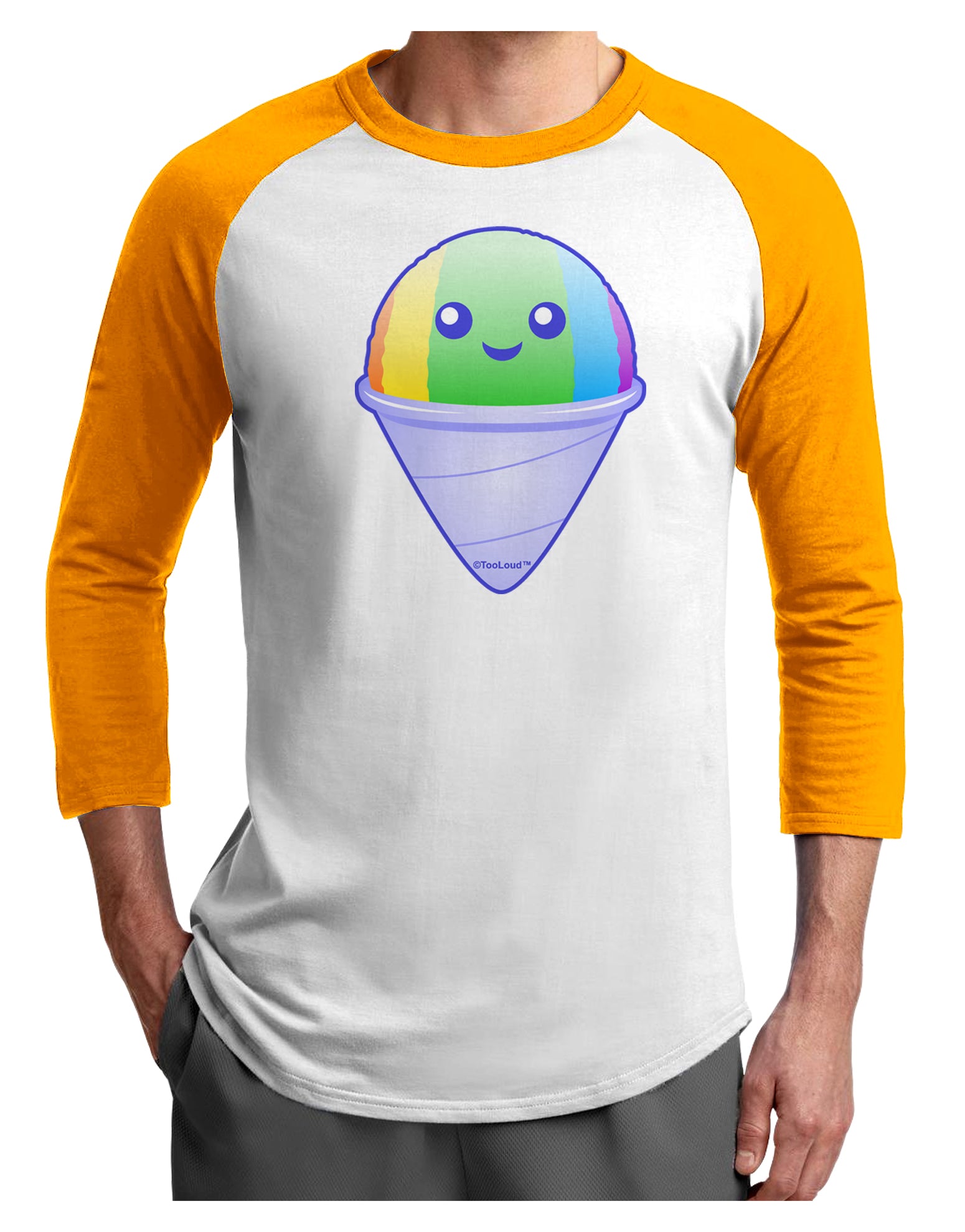Cute Shaved Ice Adult Raglan Shirt by TooLoud-TooLoud-White-Gold-X-Small-Davson Sales