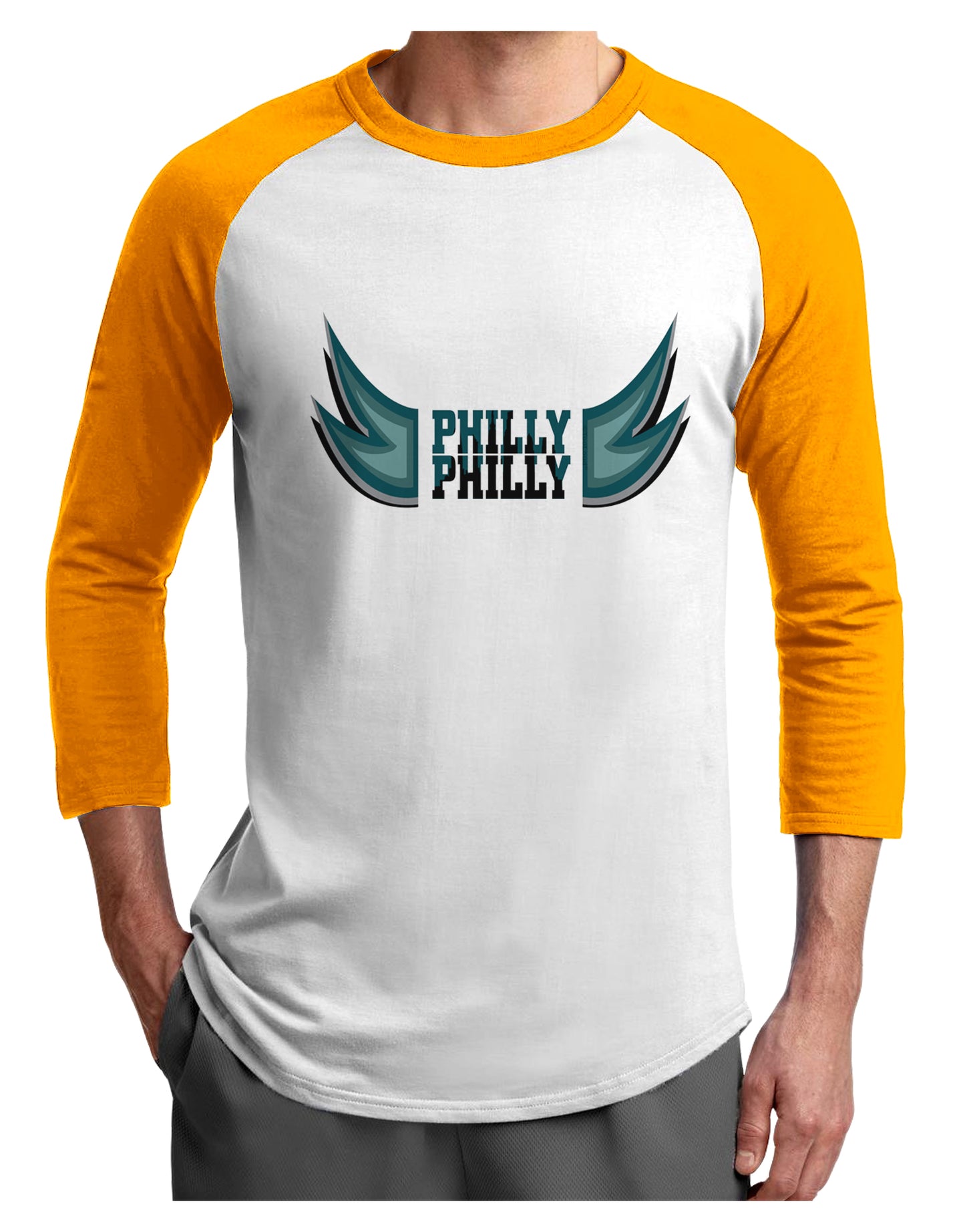 Philly Philly Funny Beer Drinking Adult Raglan Shirt by TooLoud-TooLoud-White-Gold-X-Small-Davson Sales