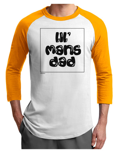 TooLoud Lil Mans Dad Adult Raglan Shirt-Mens-Tshirts-TooLoud-White-Gold-X-Small-Davson Sales