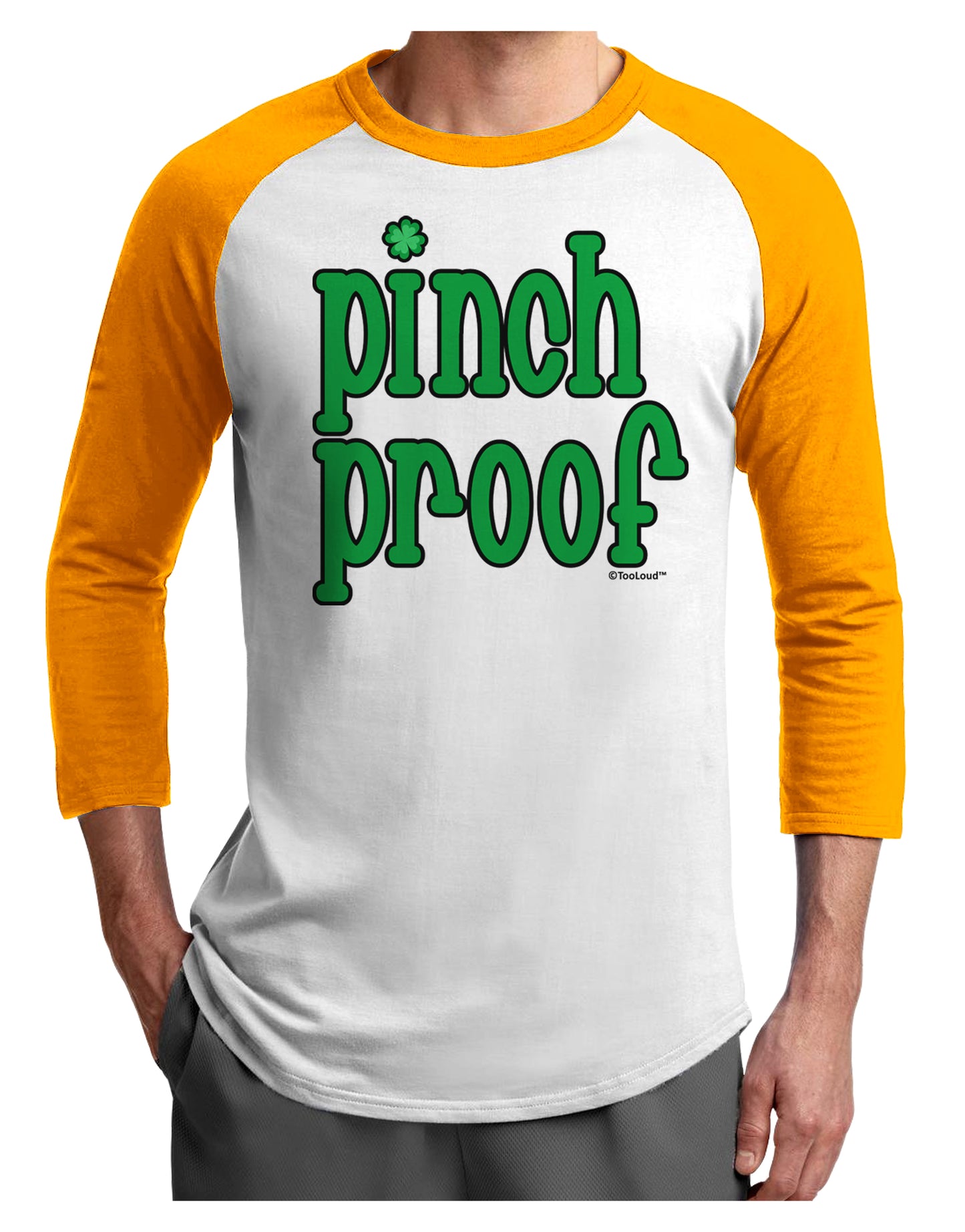 Pinch Proof - St. Patrick's Day Adult Raglan Shirt by TooLoud-Raglan Shirt-TooLoud-White-Gold-X-Small-Davson Sales