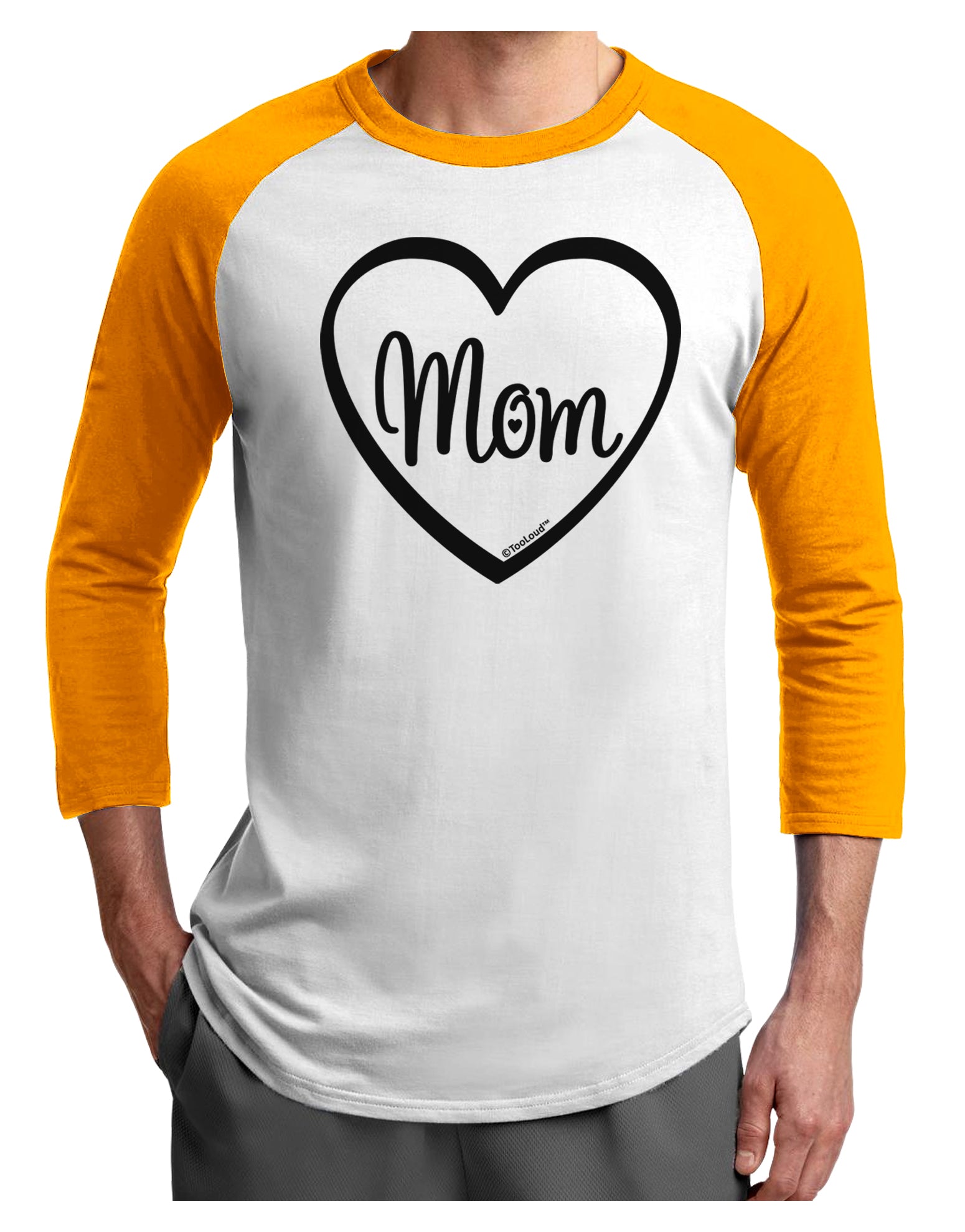 Mom Heart Design Adult Raglan Shirt by TooLoud-TooLoud-White-Gold-X-Small-Davson Sales