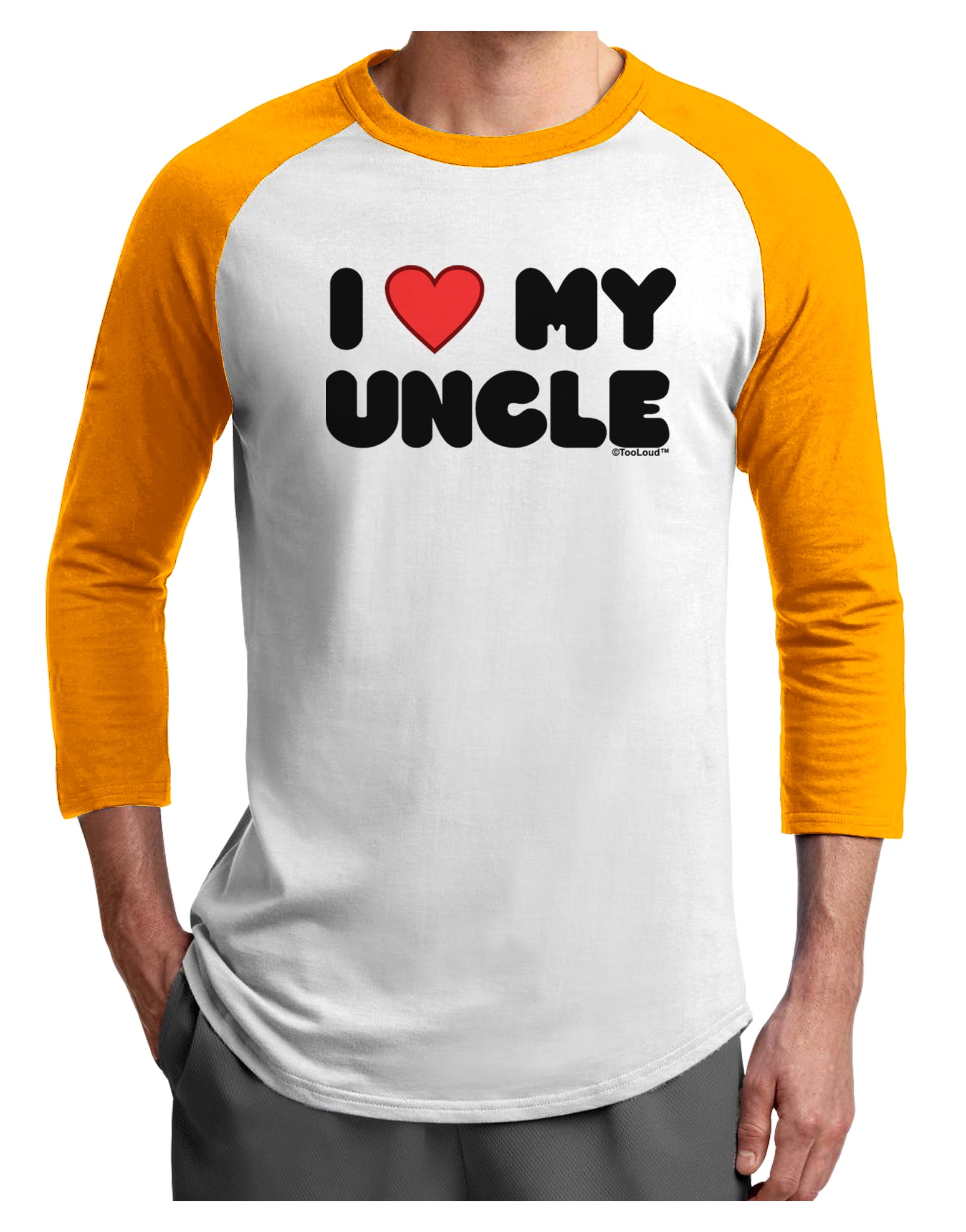 I Heart My Uncle Adult Raglan Shirt by TooLoud-TooLoud-White-Gold-X-Small-Davson Sales