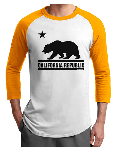 California Republic Design - Cali Bear Adult Raglan Shirt by TooLoud-TooLoud-White-Gold-X-Small-Davson Sales