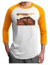 San Juan Mountain Range Adult Raglan Shirt-TooLoud-White-Gold-X-Small-Davson Sales