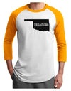 Oklahoma - United States Shape Adult Raglan Shirt by TooLoud-TooLoud-White-Gold-X-Small-Davson Sales