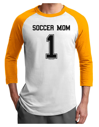 Soccer Mom Jersey Adult Raglan Shirt-TooLoud-White-Gold-X-Small-Davson Sales