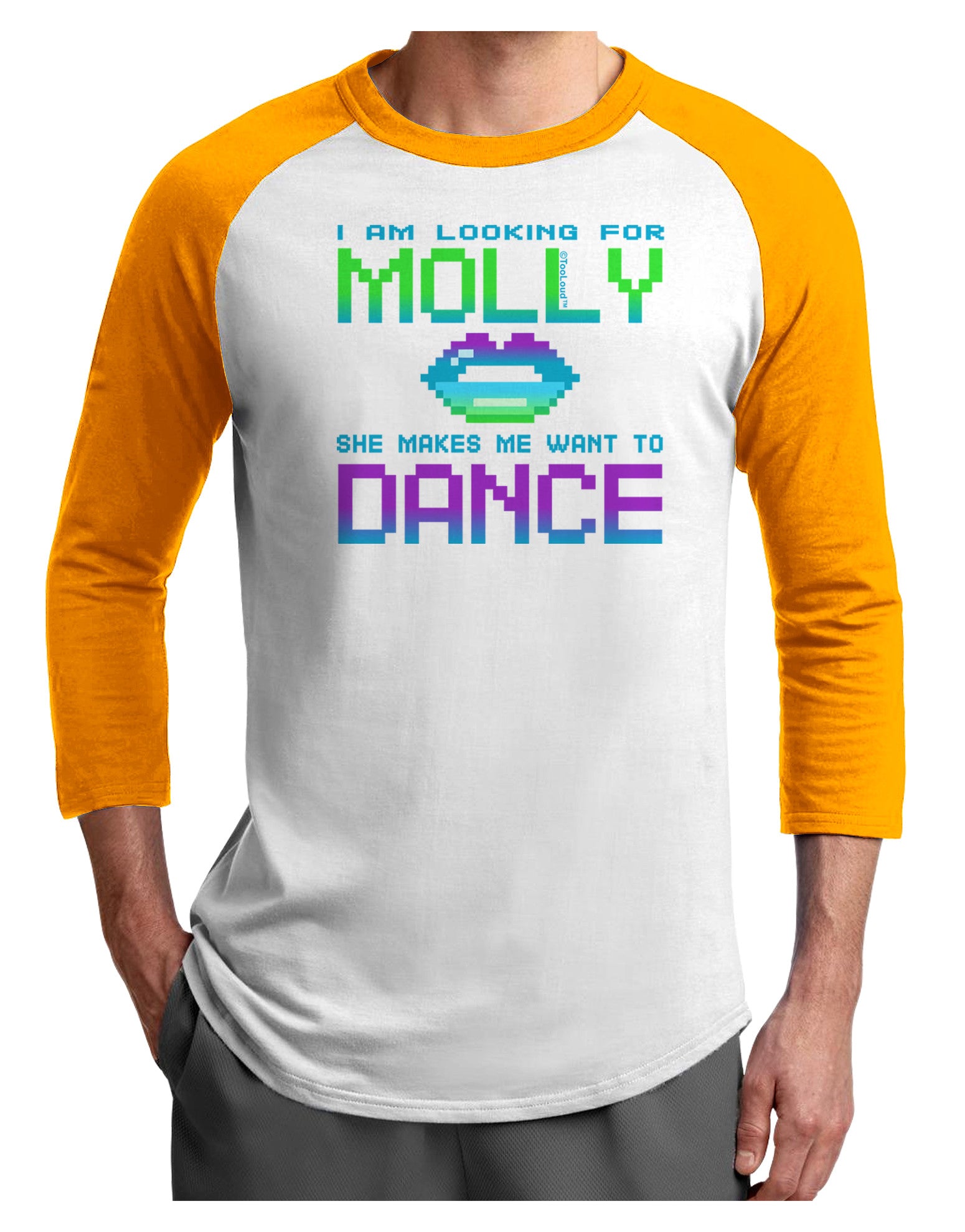 Looking For Molly Adult Raglan Shirt-Raglan Shirt-TooLoud-White-Gold-X-Small-Davson Sales