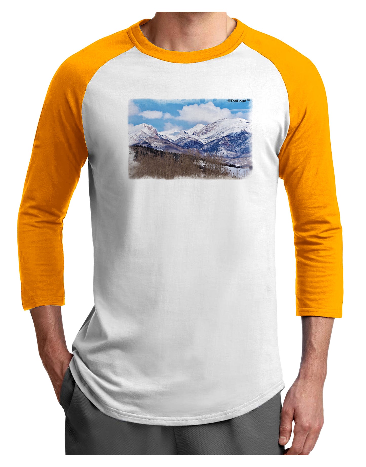 Pikes Peak Adult Raglan Shirt-Raglan Shirt-TooLoud-White-Gold-X-Small-Davson Sales