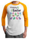 Happy Easter Design Adult Raglan Shirt-Raglan Shirt-TooLoud-White-Gold-X-Small-Davson Sales