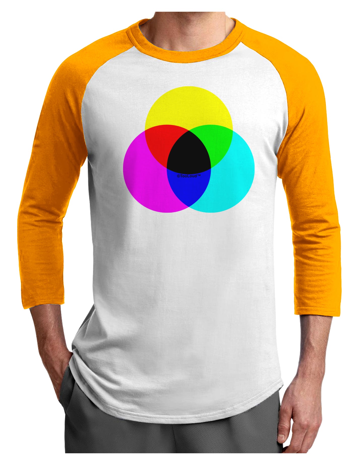 CMYK Color Model Adult Raglan Shirt by TooLoud-TooLoud-White-Gold-X-Small-Davson Sales
