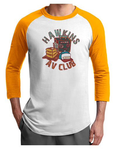 TooLoud Hawkins AV Club Adult Raglan Shirt-Mens-Tshirts-TooLoud-White-Gold-X-Small-Davson Sales