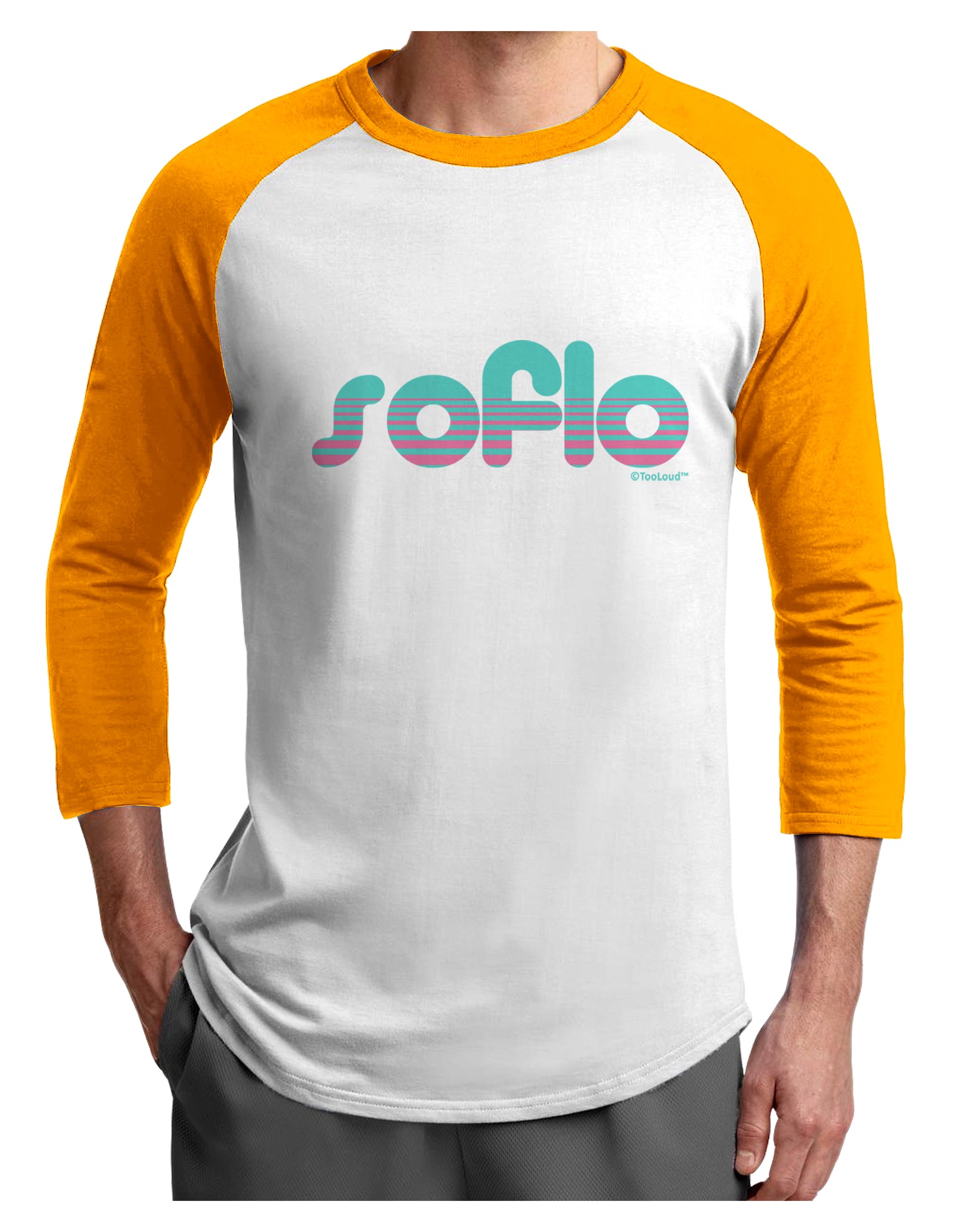 SoFlo - South Beach Style Design Adult Raglan Shirt by TooLoud-TooLoud-White-Gold-X-Small-Davson Sales