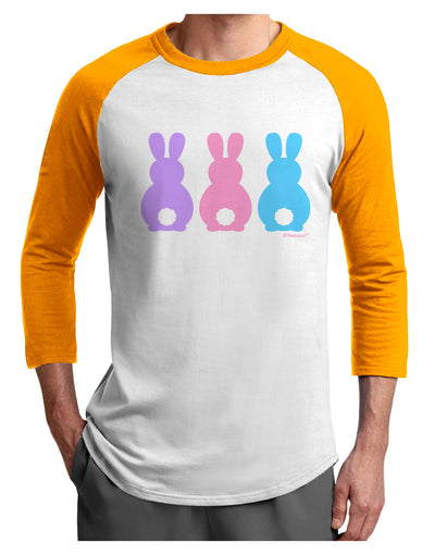 Three Easter Bunnies - Pastels Adult Raglan Shirt by TooLoud-TooLoud-White-Gold-X-Small-Davson Sales