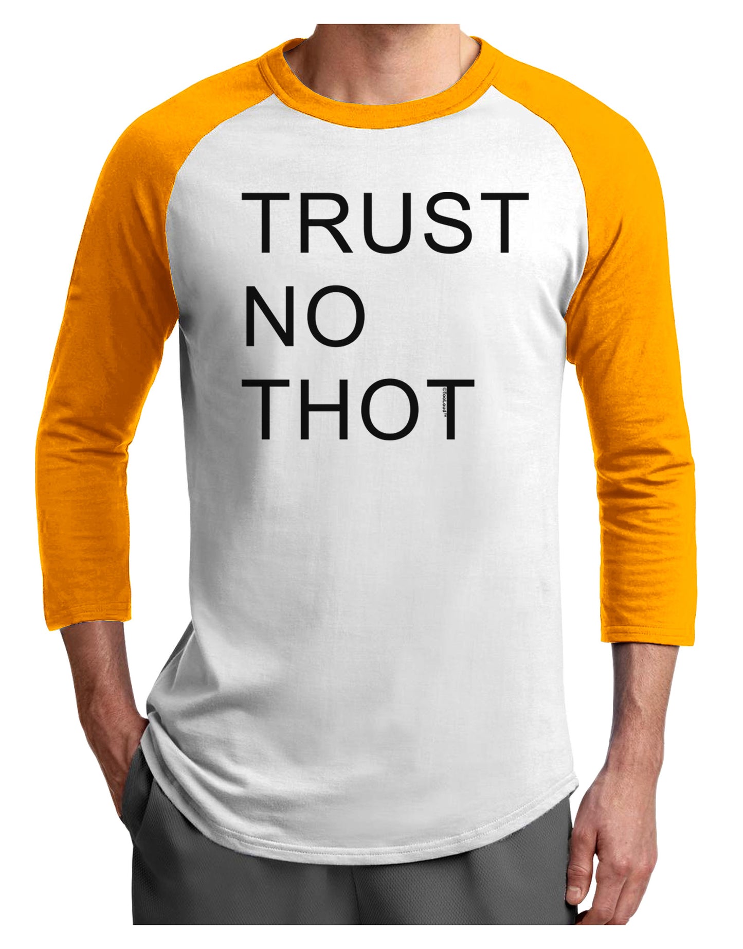 Trust No Thot Adult Raglan Shirt-Raglan Shirt-TooLoud-White-Gold-X-Small-Davson Sales