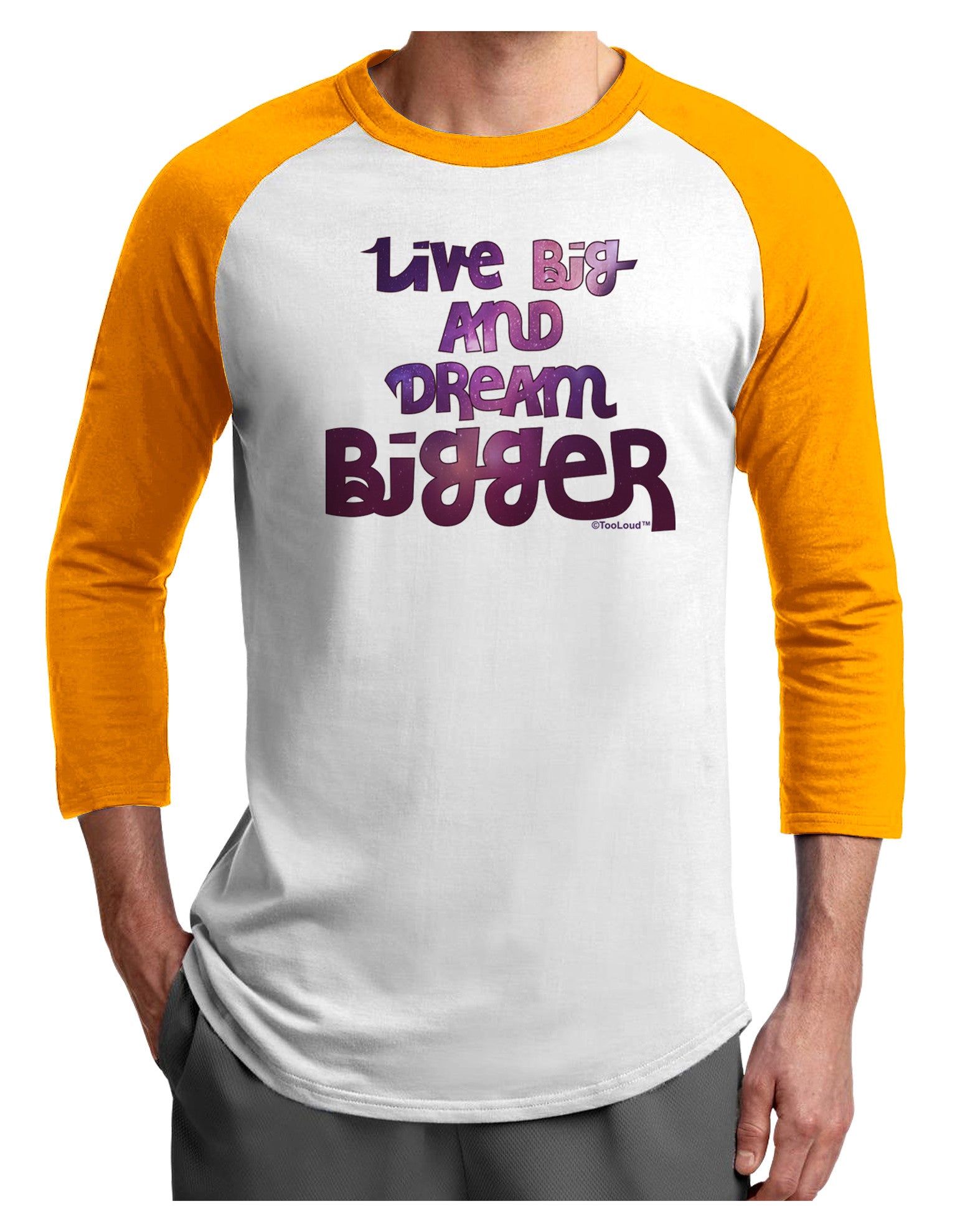 Live Big & Dream Bigger Adult Raglan Shirt-Raglan Shirt-TooLoud-White-Gold-X-Small-Davson Sales