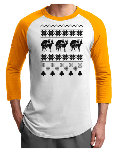 Humping Gay Reindeer Adult Raglan Shirt-Raglan Shirt-TooLoud-White-Gold-X-Small-Davson Sales