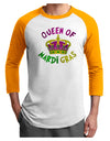 Queen Of Mardi Gras Adult Raglan Shirt-Raglan Shirt-TooLoud-White-Gold-X-Small-Davson Sales