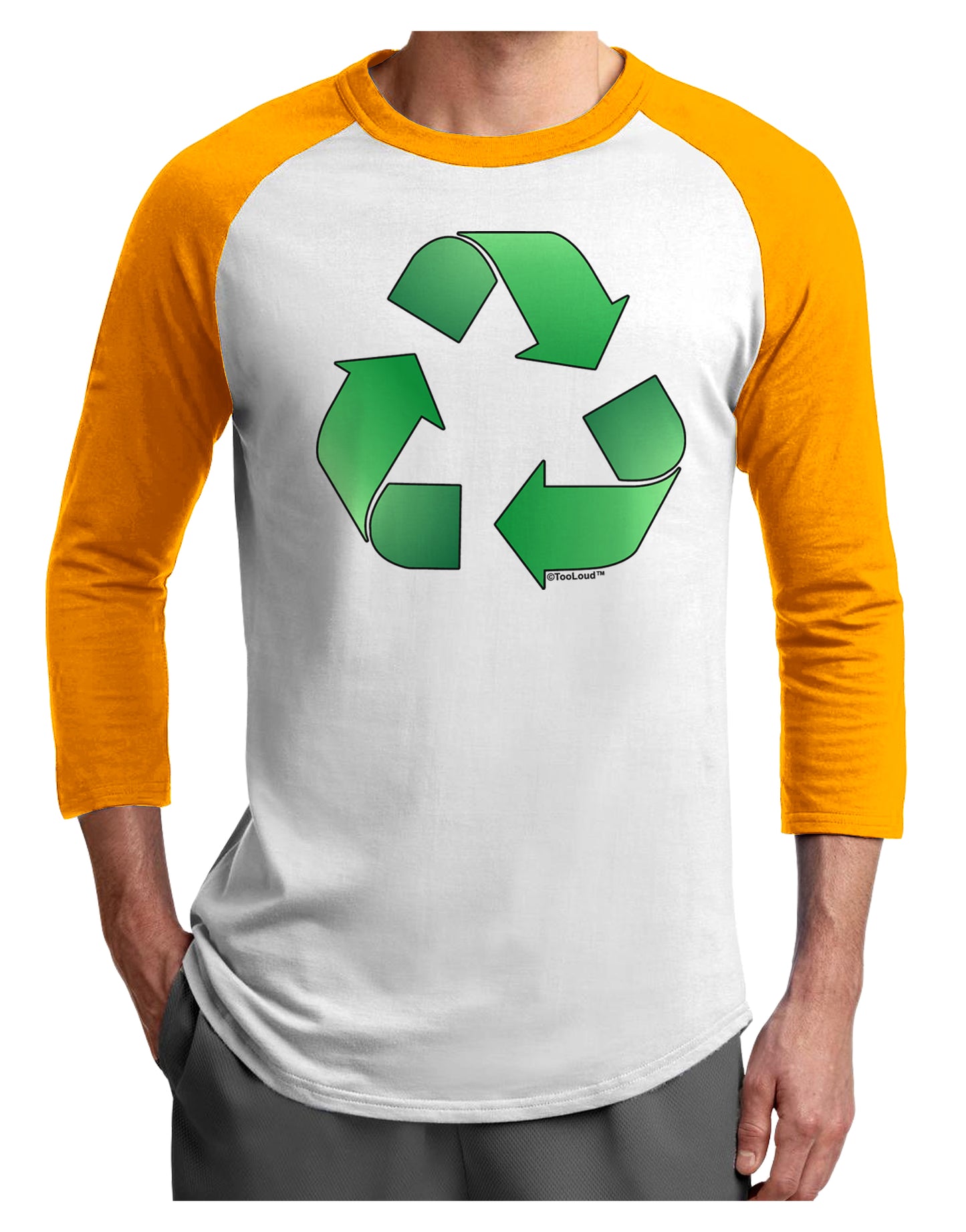 Recycle Green Adult Raglan Shirt by TooLoud-TooLoud-White-Gold-X-Small-Davson Sales