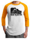 Mexico - Temple No 2 Adult Raglan Shirt-TooLoud-White-Gold-X-Small-Davson Sales