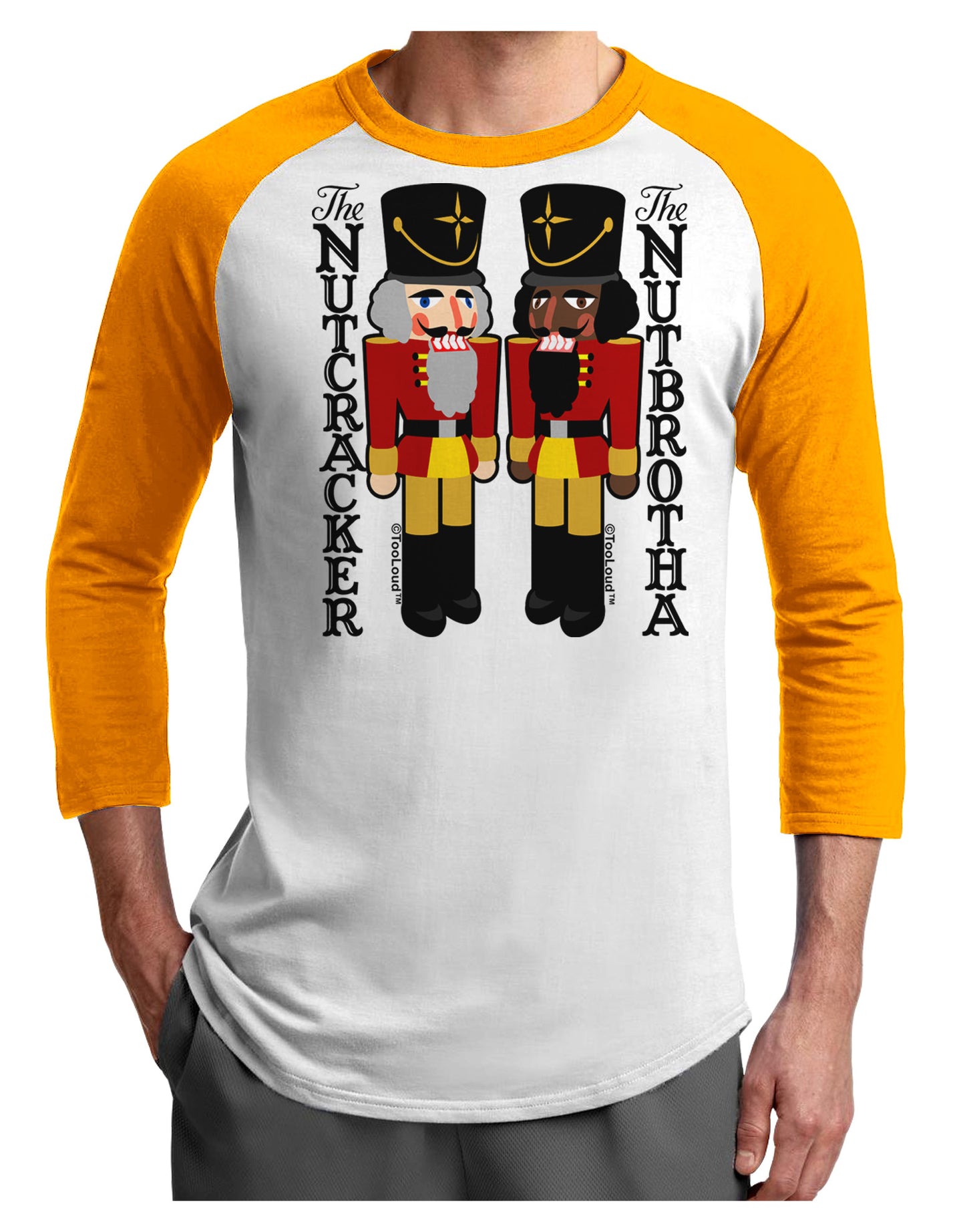 The Nutcracker and Nutbrotha Adult Raglan Shirt by-Raglan Shirt-TooLoud-White-Gold-X-Small-Davson Sales