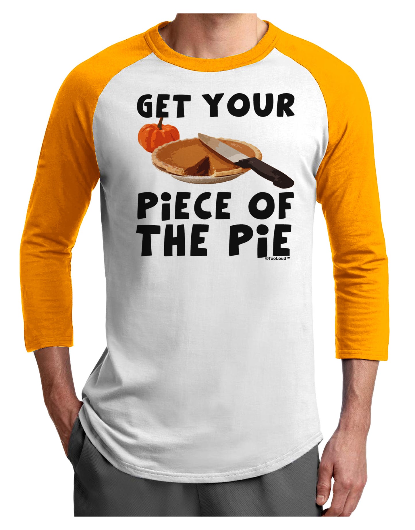 Get Your Piece Adult Raglan Shirt-TooLoud-White-Gold-X-Small-Davson Sales