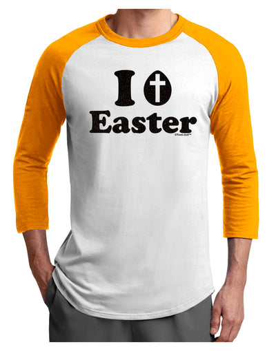 I Egg Cross Easter -Black Glitter Adult Raglan Shirt by TooLoud-TooLoud-White-Gold-X-Small-Davson Sales