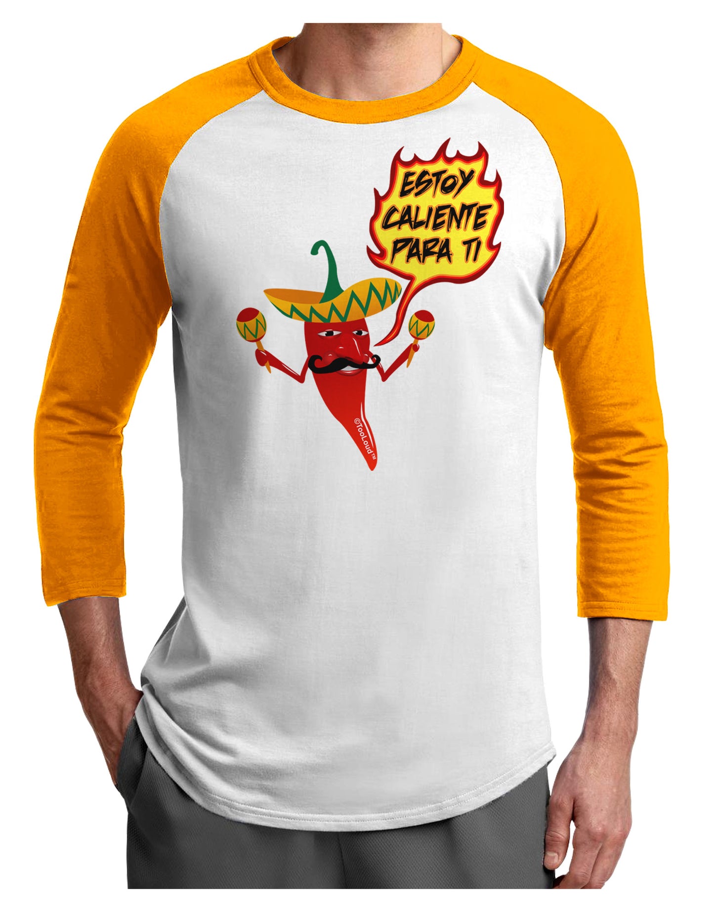 Estoy Caliente Para Ti Adult Raglan Shirt-Raglan Shirt-TooLoud-White-Gold-X-Small-Davson Sales