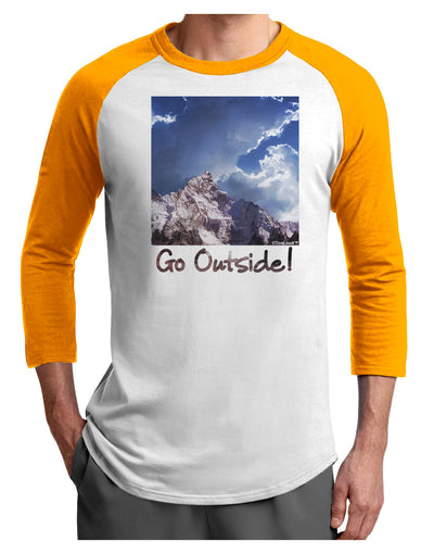 Go Outside Mountain Adult Raglan Shirt by TooLoud-TooLoud-White-Gold-X-Small-Davson Sales