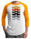 Natural Mustache Rainbow Adult Raglan Shirt-Raglan Shirt-TooLoud-White-Gold-X-Small-Davson Sales