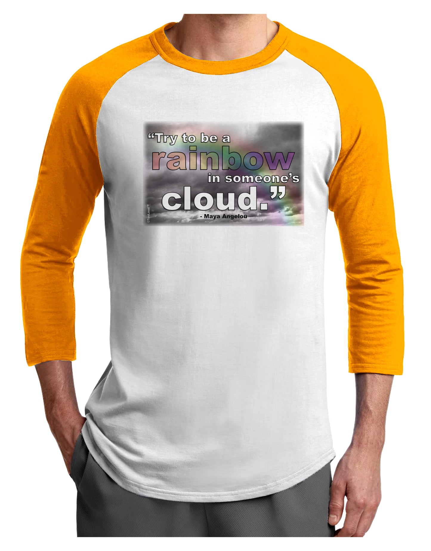 Rainbow in Cloud M Angelou Adult Raglan Shirt by TooLoud-TooLoud-White-Gold-X-Small-Davson Sales