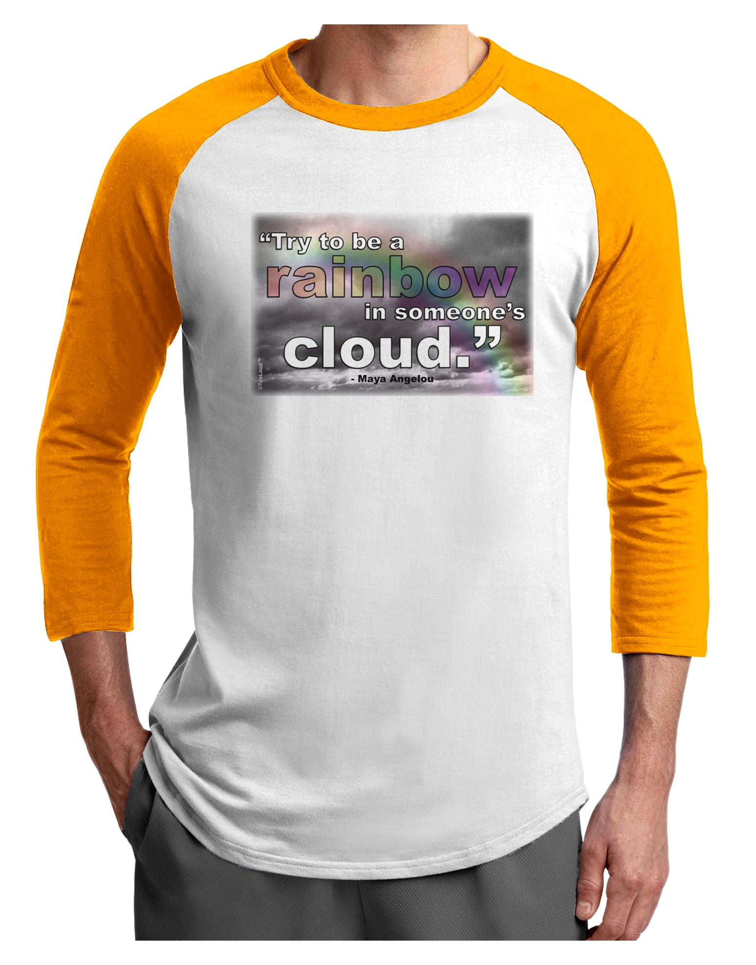 Rainbow in Cloud M Angelou Adult Raglan Shirt by TooLoud-TooLoud-White-Gold-X-Small-Davson Sales