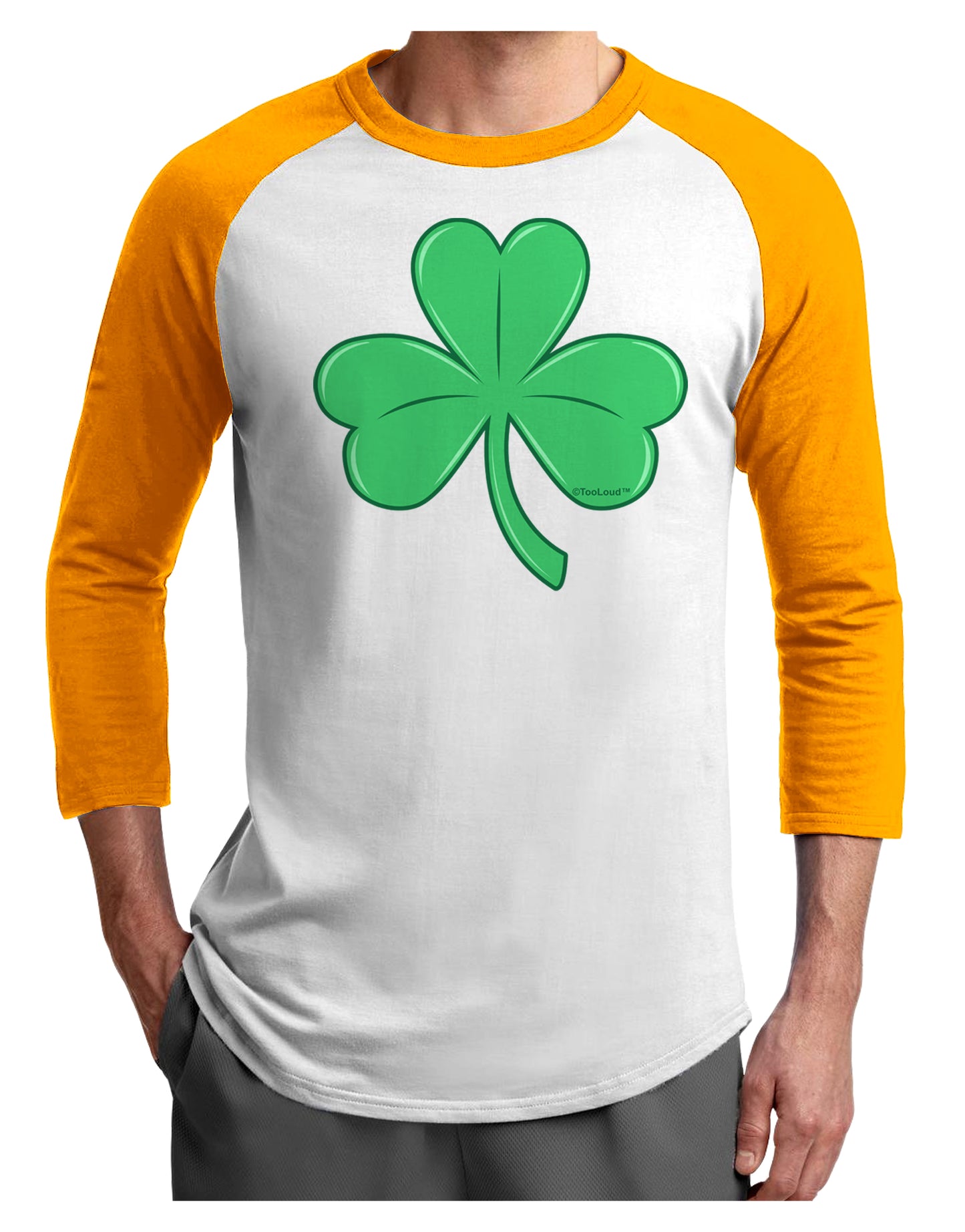 Shamrock Vector Design Adult Raglan Shirt by TooLoud-TooLoud-White-Gold-X-Small-Davson Sales