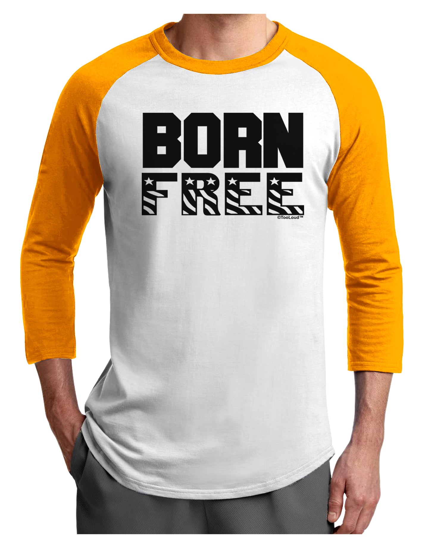 Born Free Adult Raglan Shirt by TooLoud-TooLoud-White-Gold-X-Small-Davson Sales
