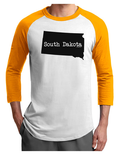 South Dakota - United States Shape Adult Raglan Shirt by TooLoud-TooLoud-White-Gold-X-Small-Davson Sales