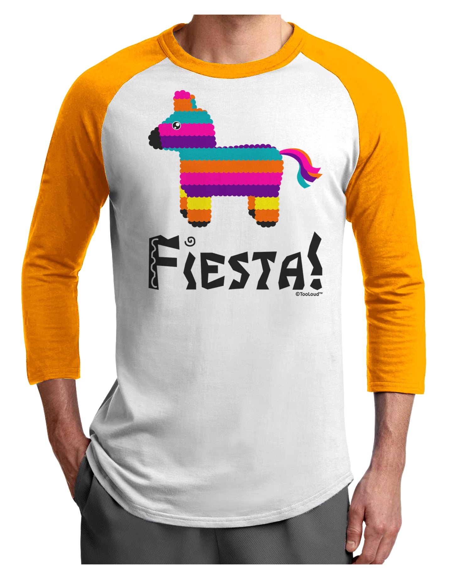 Colorful Pinata Design - Fiesta Adult Raglan Shirt by TooLoud-TooLoud-White-Gold-X-Small-Davson Sales