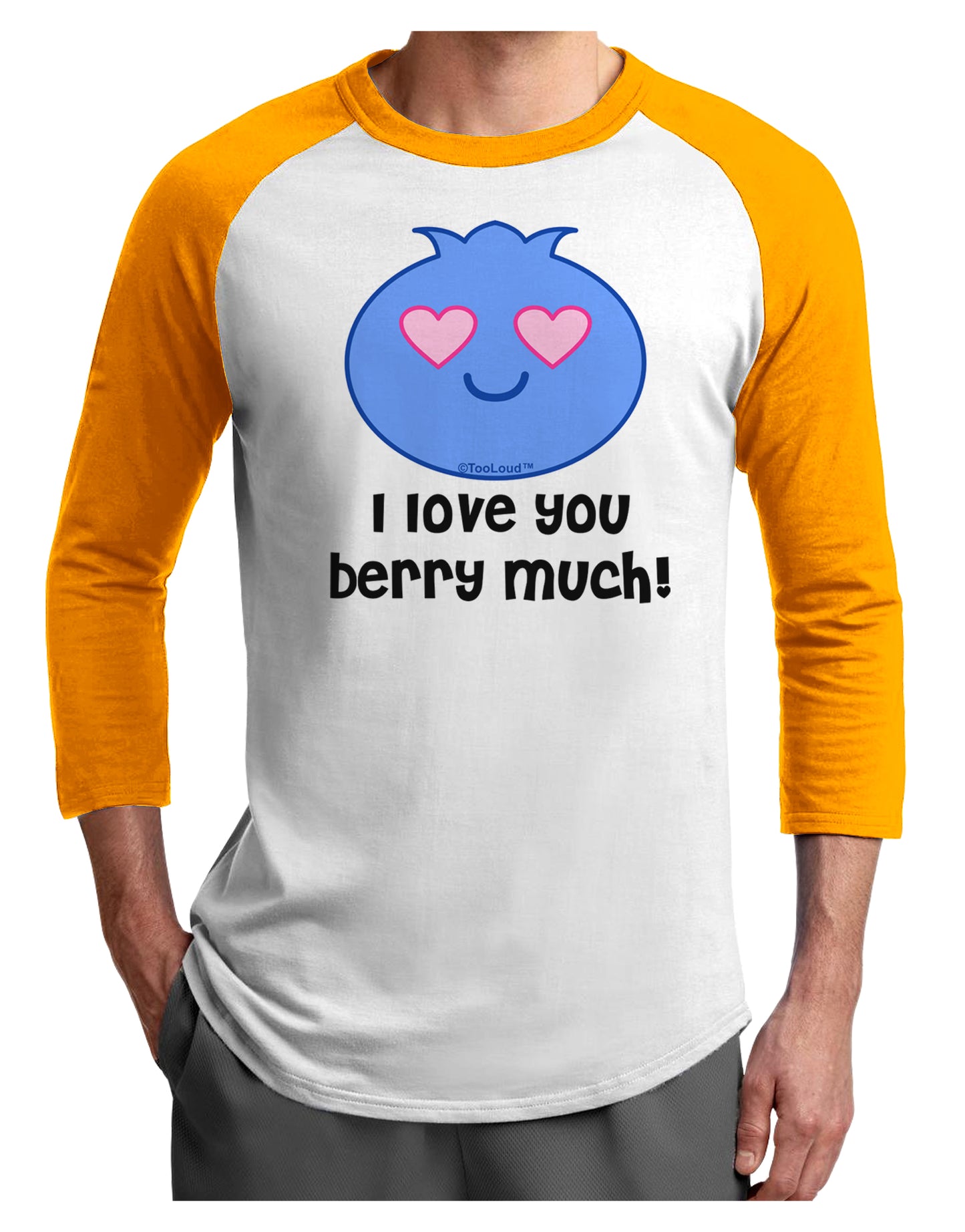 I Love You Berry Much Adult Raglan Shirt by TooLoud-TooLoud-White-Gold-X-Small-Davson Sales