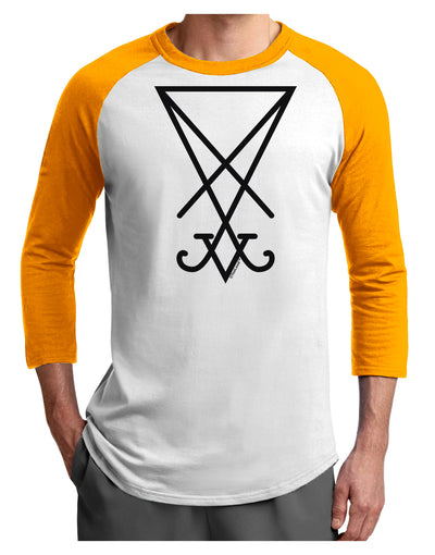 Sigil of Lucifer - Seal of Satan Adult Raglan Shirt-Raglan Shirt-TooLoud-White-Gold-X-Small-Davson Sales