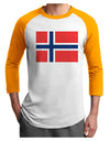 TooLoud Norwegian Flag Adult Raglan Shirt-Mens-Tshirts-TooLoud-White-Gold-X-Small-Davson Sales