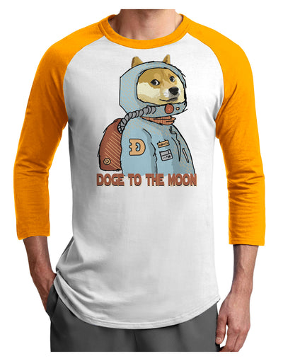 Doge to the Moon Adult Raglan Shirt-Mens T-Shirt-TooLoud-White-Gold-X-Small-Davson Sales