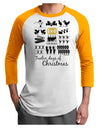 12 Days of Christmas Text Color Adult Raglan Shirt-TooLoud-White-Gold-X-Small-Davson Sales