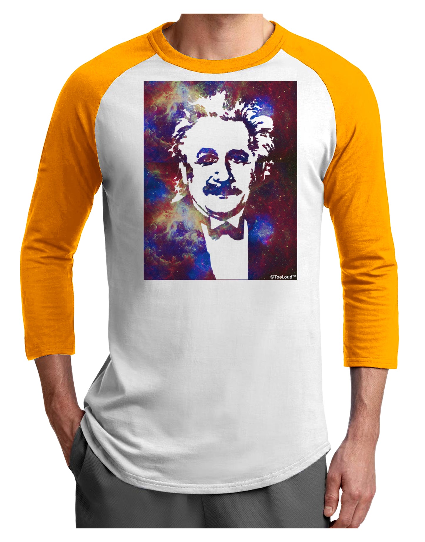 Cosmic Galaxy Adult Raglan Shirt by TooLoud-TooLoud-White-Gold-X-Small-Davson Sales