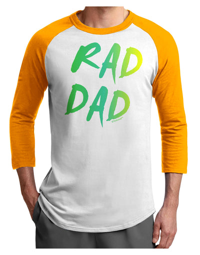 Rad Dad Design - 80s Neon Adult Raglan Shirt-Raglan Shirt-TooLoud-White-Gold-X-Small-Davson Sales