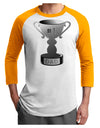 Number One Dad Trophy - Grayscale Adult Raglan Shirt-Raglan Shirt-TooLoud-White-Gold-X-Small-Davson Sales