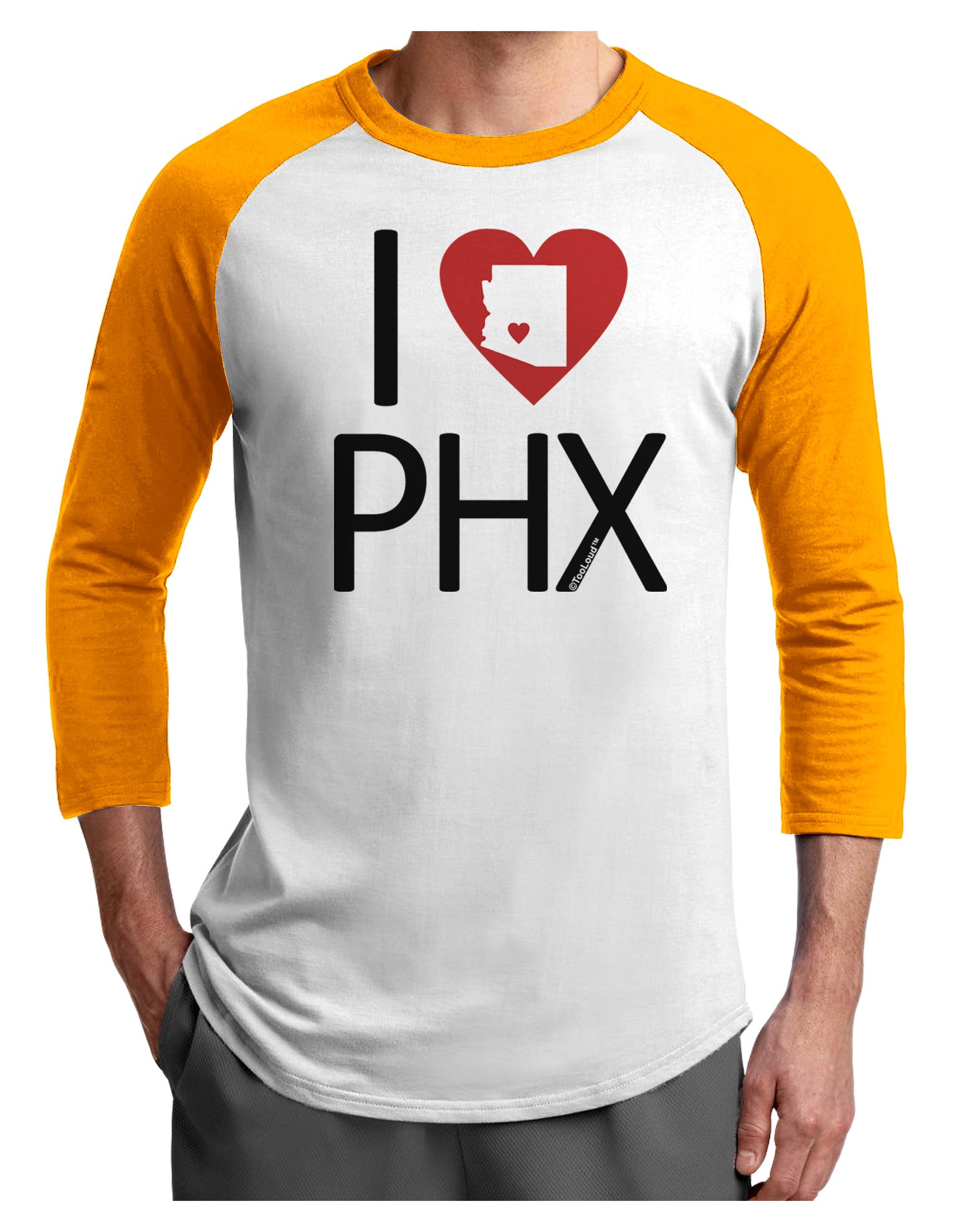 I Heart Phoenix Adult Raglan Shirt-Raglan Shirt-TooLoud-White-Gold-X-Small-Davson Sales