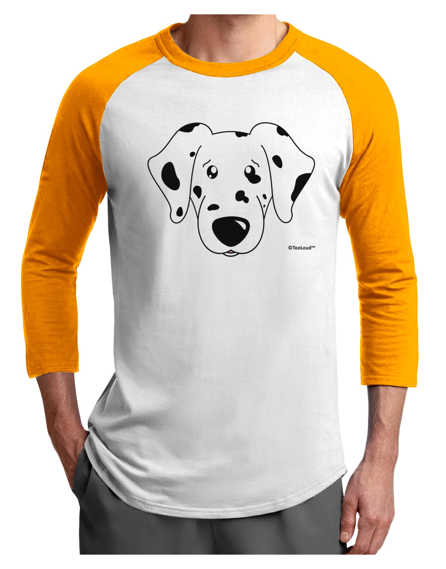 Cute Dalmatian Dog Adult Raglan Shirt by TooLoud-TooLoud-White-Gold-X-Small-Davson Sales
